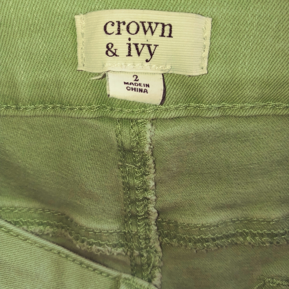 Crown and Ivy shirt and jeans.